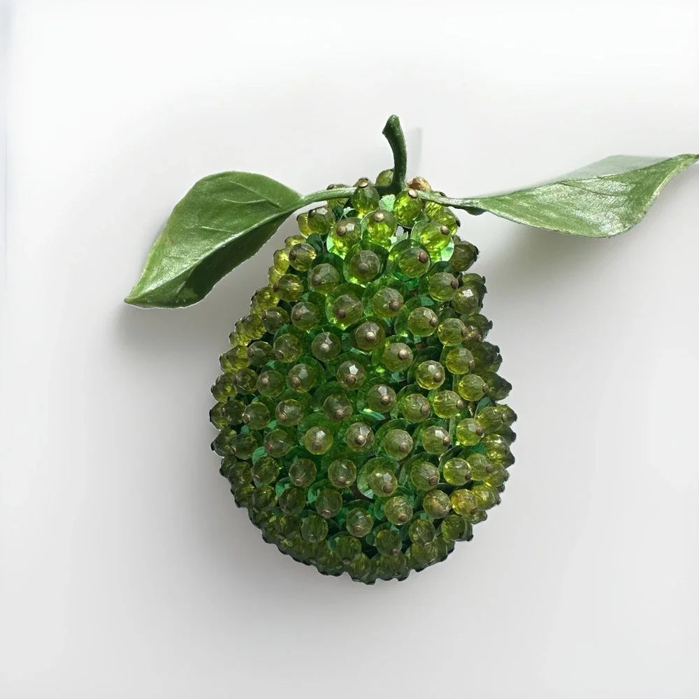 Vintage Push Pin Sequined Beaded Faux Fruit - Mixed Fruit  MCM Pineapple Banana